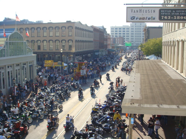 Carmen Babin at bike rally on the Strand in Galveston